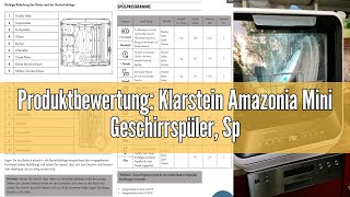 Produktbewertung Klarstein Amazonia Mini Geschirrspüler Spülmaschine mit Platz für 2 Maßgedecke 6 [upl. by Camey624]