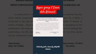 APPSC GROUP 2 EXAM DATE RELEASEDshortsappsc update [upl. by Dagmar]