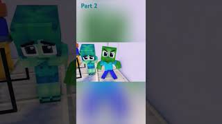 Dad zombie mother is a teacher so everytime punish good zombie part2 minecraft minecraftanimation [upl. by Mycah]