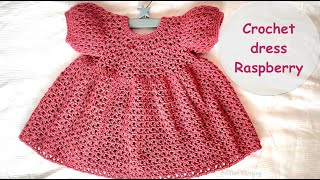 Crochet baby dress Raspberry [upl. by Beitnes891]