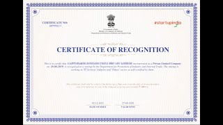 How to Register for a Startup Certificate in Tamil  Startup India Certificate  DPIIT Certificate [upl. by Ahab]