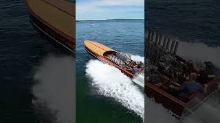 MindBlowing Twin V16 Engines on Wooden Boat Boat WoodenBoat [upl. by Annaiel93]