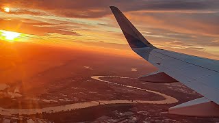 Eurowings A320 beautiful sunrise takeoff Düsseldorf Airport sunrise aviation a320 [upl. by Winny]