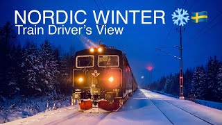 NORDIC WINTER ❄️🇸🇪  Train Drivers View Östersund to Sundsvall [upl. by Chavaree468]