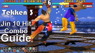 Tekken 3  Jin Kazama All 10 Hit Combo Guide 4K 60FPS [upl. by Nilcaj]