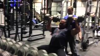 Poundstone 110lb shoulder presses [upl. by Nehpets]