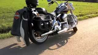 1996 Harley Heritage Softail FLSTC Idle and a quick idleadjustment HAH Try this with your EFI [upl. by Chesna81]