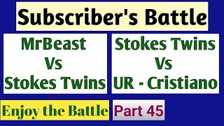 Subscribers’ Battle Among MrBeast Stokes Twins and UR  Cristiano  The Ultimate YouTube Showdown [upl. by Anialem]