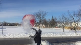 Fail Attempt to make colorful snow with boiling water and food coloring [upl. by Koah]