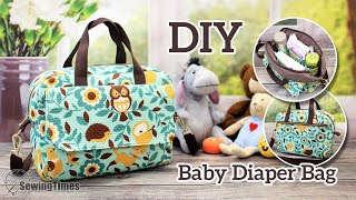 DIY Baby Diaper Bag  Making Multi Poket Travel Bag sewingtimes [upl. by Kris]