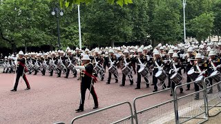 The Massed Bands of HM Royal Marines March Up the Mall 2024 [upl. by Nebur]