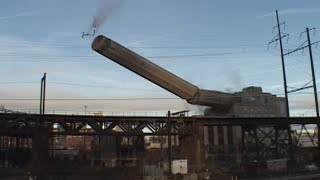 Penn Coach Yard Chimney aka The Drexel Shaft Demolition  Controlled Demolition Inc [upl. by Iain]