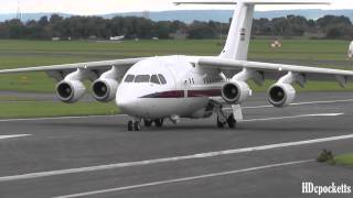 MUST SEE BAe 146 RAF ZE700 ✈ Very close landing taxi and takeoff ✈ Gloucestershire Airport [upl. by Madai606]