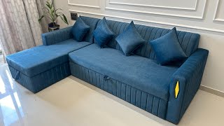 sofa SOFA COME BED L SHAPE  WHIT STORAGE WHIT POLISH  MY NO 9920859681 ADDRESS IN DESCRIPTION [upl. by Leirraj]