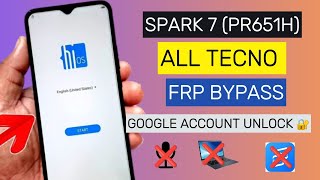 FRP Bypass on Tecno Spark 7 PR651H Google Account Unlock 💯 2024 method 🔥 [upl. by Haorbed]