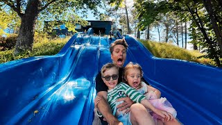 WE BUILT A MEGA BACKYARD SLIDE AT HOME  VLOG 1060 [upl. by Mikeb]