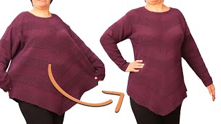 Good sewing trick to downsize a sweater quickly to fit perfectly [upl. by Cammie438]