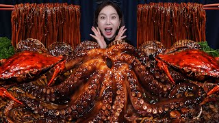 통문어 🐙 짜장 소스 가득 해물찜 먹방 레시피 ft수산시장 Giant Octopus Jjajang Seafood Boil Recipe Mukbang ASMR Ssoyoung [upl. by Adebayo]