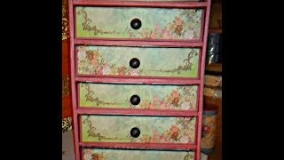 RepurposeRecycleDiy Organizer Made With Cardboard TutorialChest of drawers [upl. by Llevad]