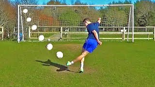 How To Shoot A Rabona Penalty Trickshot Soccer Tutorial [upl. by Vtehsta305]