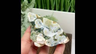 8th Vein Orbicular Sea Ocean Jasper Round Eye Bubble Natural Raw Crystal Specimen 188g [upl. by Adanama791]