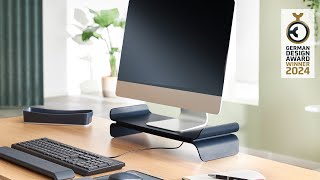 Leitz Ergo Adjustable Monitor Stand  product video [upl. by Danae]