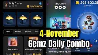 Gemz Daily Combo 4 November  Gemz Daily Code 4 November  Daily Combo Today [upl. by Jedediah]