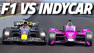 F1 vs INDYCAR On The INDIANAPOILIS Oval [upl. by Airuam]