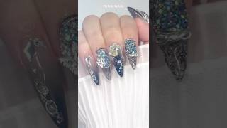 スポンジでグラデーションネイル🐈‍⬛🩶セルフネイル グラデーションネイル shorts ネイル nails nailtutorial jellojello asmr fyp [upl. by Ahsilaf]