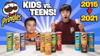 PRINGLES CHALLENGE KIDS vs TEENS Recreating Our Favorite Challenges 6 Years Later [upl. by Eimar767]