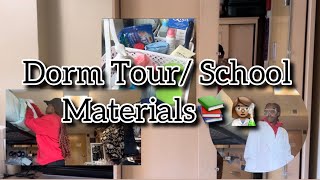 Dorm Tour School Materials 📚👩🏽‍🔬 [upl. by Alrak]