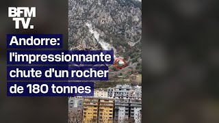 Andorre limpressionnante chute dun rocher de 180 tonnes qui sarrête au pied des habitations [upl. by Lauro509]