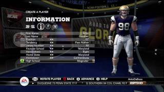 NCAA Football 2011 Road to Glory CreateAPlayer DT 98 Anto Garabet [upl. by Mukerji]