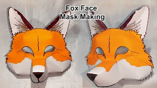 how to make a fox mask  animal face mask  fox face mask making  paper mask idea  animal mask [upl. by Elatsyrc]