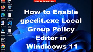 Enable gpedit exe Local Group Policy Editor in Windows 11 [upl. by Kinimod]