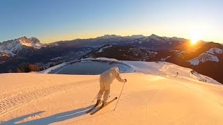 SkiWelt Wilder KaiserBrixental Ellmau in Austria 🇦🇹 Golden Hour skiing with Marco Fuchs [upl. by Namharludba311]