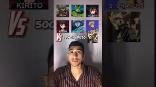 500 Naruto Vs 6 Anime Characters Team ⁉️🔥 anime shorts [upl. by Einaffit]