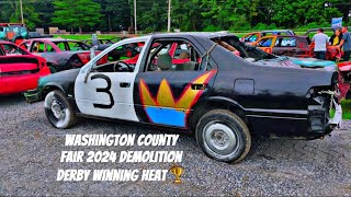 Washington county fair demolition derby ride along 3 2024 [upl. by Lleryd]