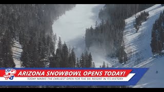 Arizona Snowbowl Opens Today Earliest Opening Day In Their 86Year History  KAFF News Extra [upl. by Analaf]