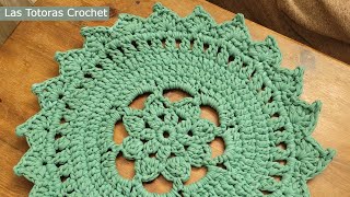 AlfombraTapete en Trapillo a Crochet Tutorial Paso a Paso  Las Totoras Crochet [upl. by Abbottson]