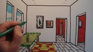 How To Draw A Room with One Point Perspective [upl. by Ewart173]