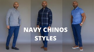 How To Wear Navy Chinos 5 Ways [upl. by Ardnuat]