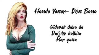 Hande YenerDön Bana Karaoke [upl. by Porett253]