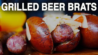 How to Grill Beer Brats  Bratwurst Recipe  FOGO Charcoal [upl. by Janek180]