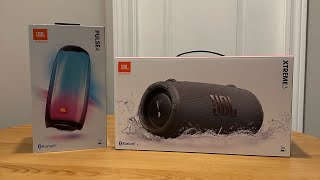 JBL Pulse 4 amp Xtreme 3 unboxing  bass test Partyboost [upl. by Kennan755]