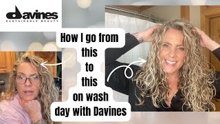 New Wash Day FAV  Curly Wavy Hair Routine using Davines [upl. by Colvin]