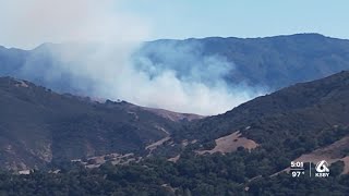 Vegetation fire breaks out along Highway 101 near Buellton [upl. by Panthea]