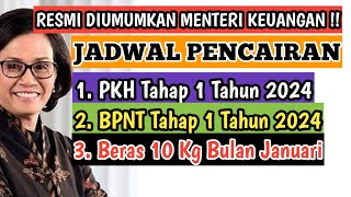 INFO HARI INI  JADWAL PENCAIRAN BANTUAN PKH DAN BPNT TAHAP 1 TAHUN 2024 SERTA BANSOS BERAS 10 KG [upl. by Lewls]