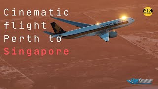 Cinematic Flight from Perth Australia to Singapore on a Headwind A330Neo [upl. by Hsirk837]