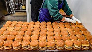 100 handmade meatball patties amp Hundreds of cheese meatball burgers sold a day│Korean street food [upl. by Ahsinam]